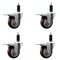 Service Caster 3.5'' Maroon Poly Swivel 1-1/8'' Expanding Stem Caster Set Total Lock Brake, 4PK SCC-EXTTL20S3514-PPUB-MRN-118-4 - alternate 1